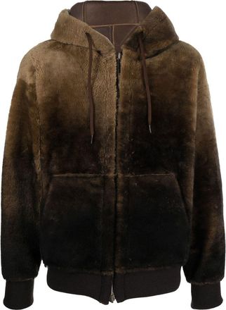 Salvatore Santoro reversible shearling hooded jacket - men - Sheep Skin/Shearling/Sheepskin - 48 - Brown