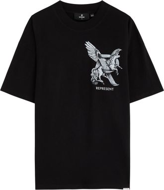 Represent Elegance In Motion Printed Cotton T-shirt - Black - S