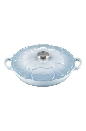 LE CREUSET Petal Signature Braiser in Coastal Blue at Nordstrom