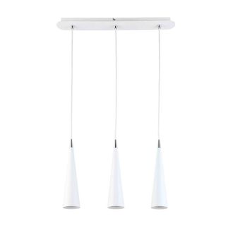 Netlighting Modern Hanging Pendant White 3 Light with White Shade LED GU10
