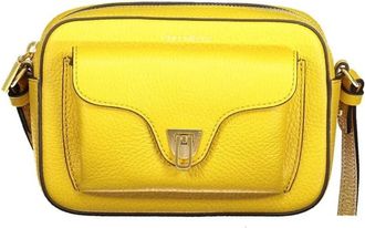 Coccinelle Cross Body Bags, female, Yellow, Size: ONE SIZE Yellow Leather Crossbody Bag Zip Closure