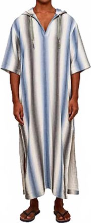Orlebar Brown Arner Oasis Stripe Hooded Tunic In Matchstick Blue Depths