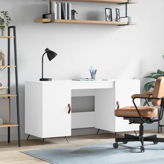 vidaXL Scrivania Bianca 140x50x75 Cm In Legno Multistrato - Vidaxl