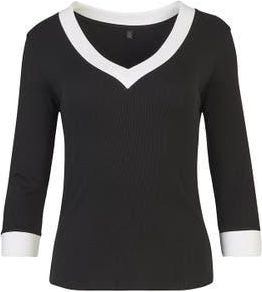 Anne Fontaine Sol Knit Top in Black at Nordstrom, Size Large