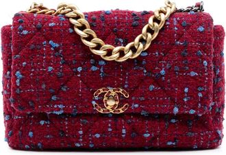 Chanel Borsa a tracolla Tweed 19 grande con battente 2020 - Viola