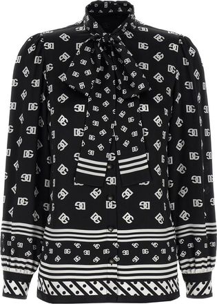 Dolce & Gabbana BlackWhite Silk shirt