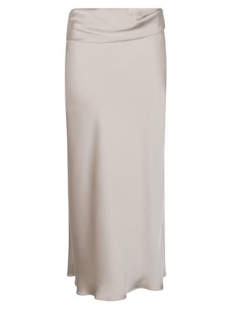 Patrizia Pepe High Waisted Draped Polyester Maxi Skirt