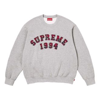 SUPREME SS26 Plaid Arc Crewneck Grey SUP-SS26-133-GRY