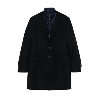 Fay Enkelrijige Overjas - Heren - Mantel - Blauw - XL - Wol - Jassen