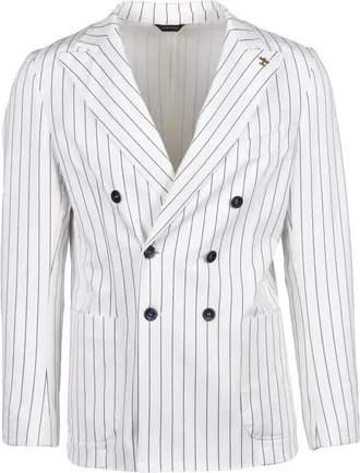 Havana & Co. White Cotton Nylon Elastane Blazer Jacket