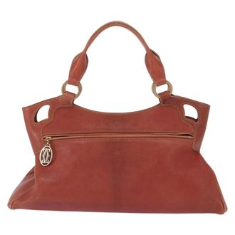 Cartier Marcello Leather Brown Leather Handbag (Pre-Owned)