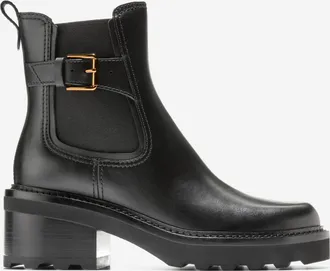 Cole Haan Womens Shibley Waterproof Lug Buckle Booties - Black Size 10.5