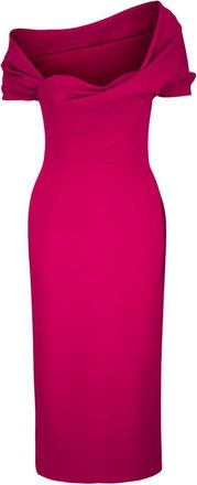 Carolina Herrera Abito midi Claret con spalle scoperte - Rosa