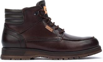 Pikolinos Stijlvolle Leren Enkellaars - Bruin - Heren - Veterlaarzen - Bruin - 42 EU - Schoenen
