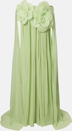 LEO LIN Jaclyn floral-appliqu&eacute; bustier gown