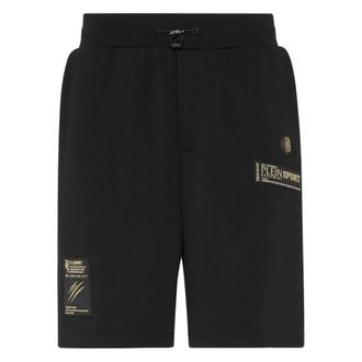 Plein Sport Korte Broeken, Heren, Zwart, XS, Katoen, Short Cargo Pants Laminated