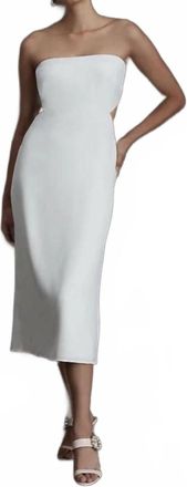 Sachin & Babi Sadie Strapless Midi Dress In White