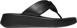 FitFlop Damesmode: leren sandalen met knoop (Zwart)