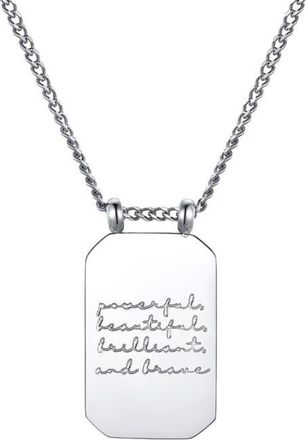 Mantra Powerful, Beautiful, Brilliant, and Brave - Necklace in Silver at Nordstrom