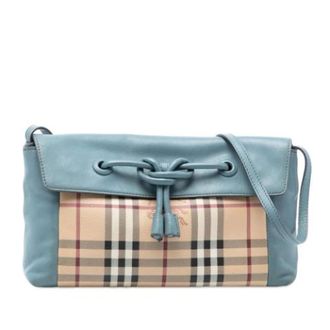 Burberry Pre-owned Shoulder Bags, female, Beige, Size: ONE SIZE Pre-owned Leah Crossbody Bag