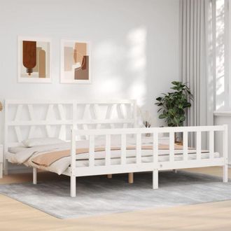 vidaXL Vidaxl - Estructura De Cama Sin Colch&oacute;n Madera Maciza Blanca 200x200 Cm