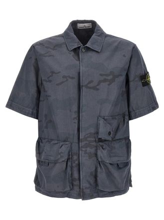 Stone Island Blue Camouflage Shirt
