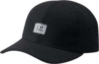 C.P. Company Felted Wool Cap - unisex - Petten - Zwart - ONE Size - Wol - Accessoires
