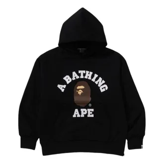 A Bathing Ape College Puffy Relaxed Fit Pullover Hoodie Black 1K80-114-012-BLACK
