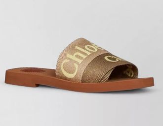 Chlo&eacute; woody flat slides