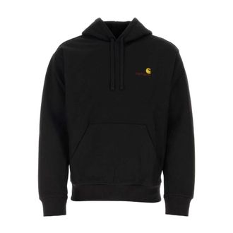Carhartt Work in Progress Hooded American Script Sweatshirt - Heren - Sweatshirts & Hoodies - Zwart - Maat: XL Katoen