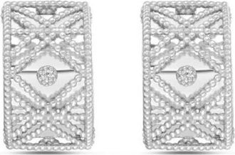 Tresorra 14K White Gold Diamond Vannerie Earrings