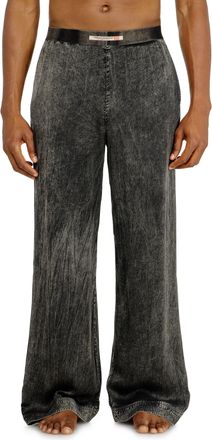 Diesel Viscose pants with a fluid fit - Pants - Man - Grey