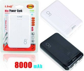 Trade Shop Trade Shop - Mini Powerbank 8000mah Caricator Portatile Dual Usb 4led Sottle Light Tt8803