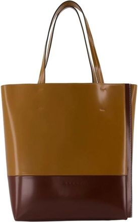 Marni Tassen, Heren, Bruin, ONE Size, Leer, Museo Large Shopper Bag