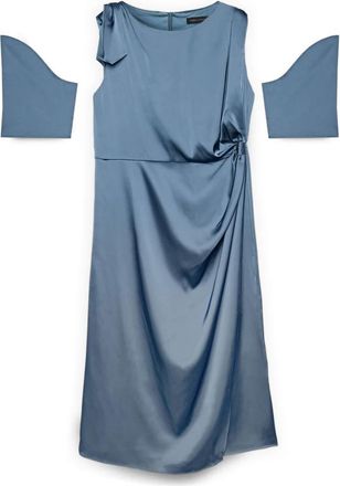Fiorella Rubino Gekreukelde satijnen jurk - Dames - Feestkleedjes - Blauw - XL - Satijn - Kleedjes