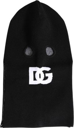 Dolce & Gabbana Zwarte Katoenen Gebreide Ski Masker Balaclava Hoed