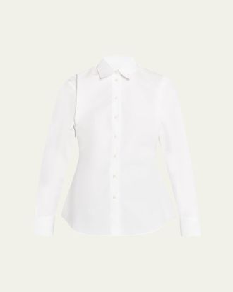 R&oacute;he Shaped Cotton Poplin Shirt