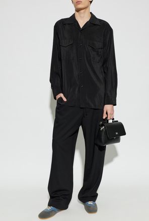 Christophe Lemaire Silk Shirt, Mens, Black