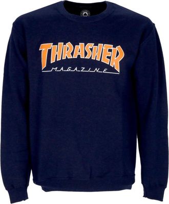 Thrasher Crewneck Sweatshirt Navy Orange - Heren - Sweatshirts - Blauw - S - Katoen - Hoodies & sweatvesten