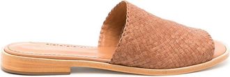 Sarah Chofakian interwoven flat leather sandals - women - Leather - 38 - Brown