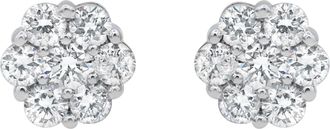 LuvMyJewelry Meadow 0.75 Ct TW Lab Grown Diamond Cluster Studs 14K Gold Earrings