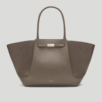 DeMellier The New York in Dark Taupe Small Grain Leather Shoulder bag