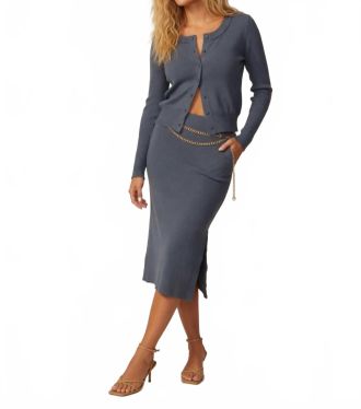 Maven West Long Sleeve Cardigan In Denim