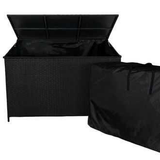 MonsterShop Rattan Storage Box 582L - Black