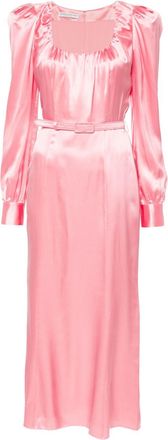 Alessandra Rich Belted Silk Midi Dress - Womens - Silk/Polyamide