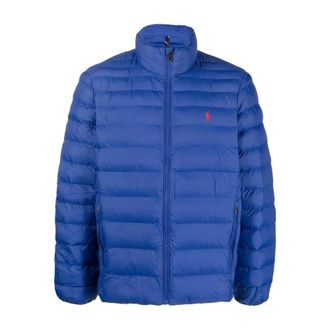 Polo Ralph Lauren Winter Jackets, male, Blue, Size: XL Blue Packable Quilted Puffer Jacket