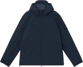 Stone Island Soft Shell Gewatteerd Jack - Heren - Zomerjassen - Blauw - XL - Polyester - Jassen