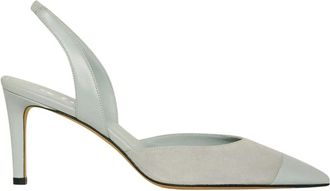 Kiton Suede Slingback Pumps - Dames - Pumps - Grijs - 38 EU - Leer - Schoenen