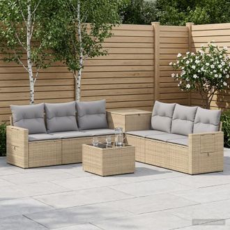 vidaXL Vidaxl Set Di Divani 8 Pz Beige E Grigio Chiaro