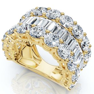 Pompeii3 7.50Ct Baguette & Round Diamond Ring 10k Gold Lab Grown